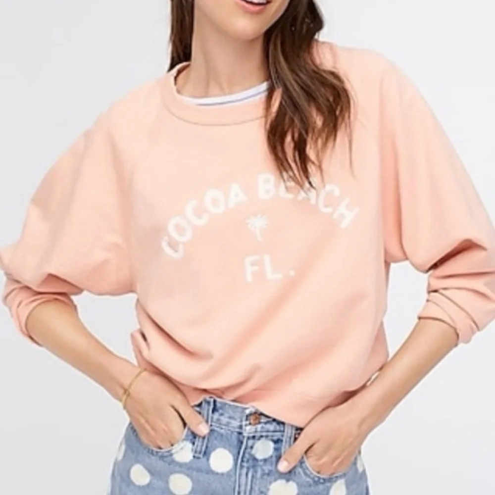 J. Crew Peach 'Cocoa Beach FL' Crewneck Sweatshirt